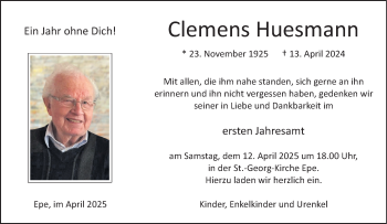 Anzeige von Clemens Huesmann 