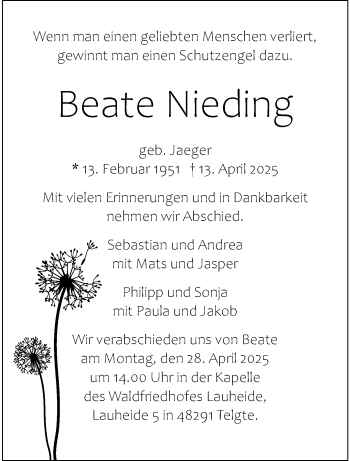 Anzeige von Beate Nieding 