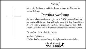Anzeige von Dorothea Averkamp 