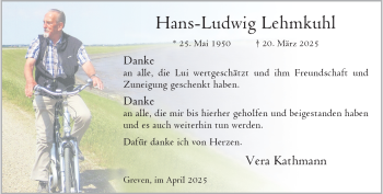 Anzeige von Hans-Ludwig Lehmkuhl 
