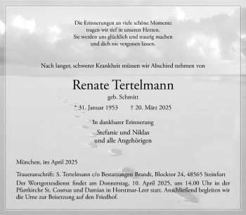 Anzeige von Renate Tertelmann 