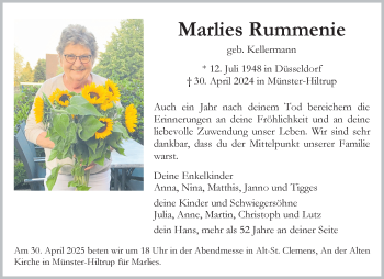 Anzeige von Marlies Rummenie 