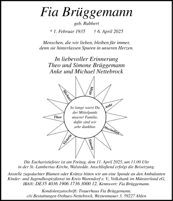 Anzeige von Fia Brüggemann 