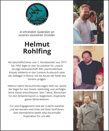 Anzeige von Helmut Rohlfing 