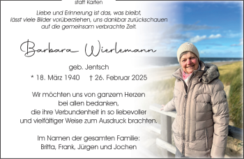 Anzeige von Barbara Wierlemann 