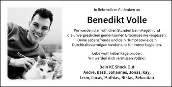 Anzeige von Benedikt Volle 