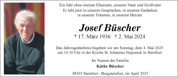Anzeige von Josef Büscher 