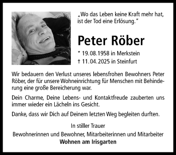 Anzeige von Peter Röber 