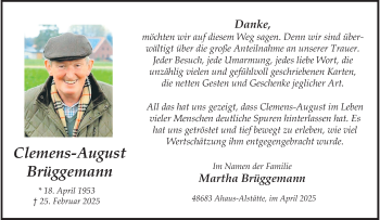 Anzeige von Clemens-August Brüggemann 