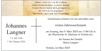 Anzeige von Johannes Langner 