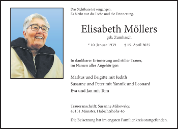 Anzeige von Elisabeth Möllers 