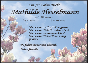 Anzeige von Mathilde Hesselmann 