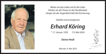 Anzeige von Erhard Köring 