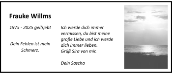 Anzeige von Frauke Willms 
