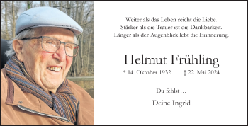 Anzeige von Helmut Frühling 