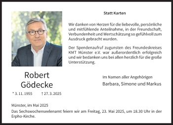 Anzeige von Robert Gödecke 