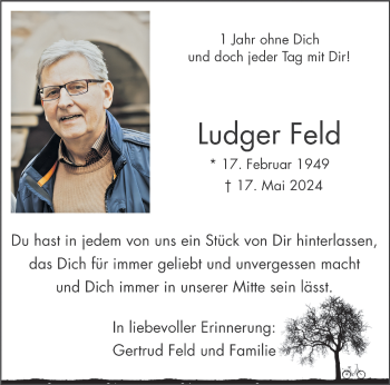 Anzeige von Ludger Feld 