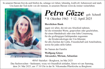 Anzeige von Petra Gözze 