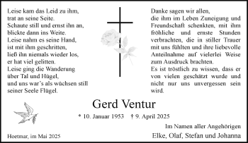Anzeige von Gerd Ventur 
