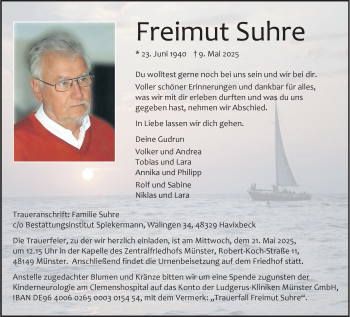 Anzeige von Freimut Suhre 