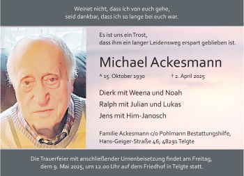 Anzeige von Michael Ackesmann 