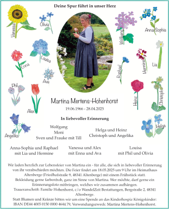 Anzeige von Martina Mertens-Hohenhorst 