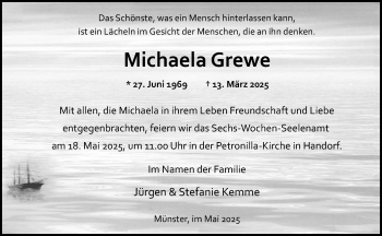 Anzeige von Michaela Grewe 