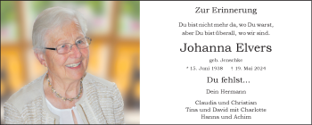 Anzeige von Johanna Elvers 
