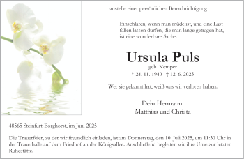 Anzeige von Ursula Puls 