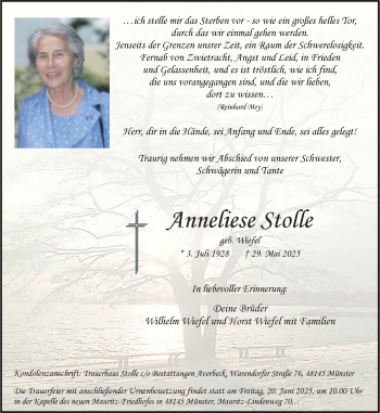 Anzeige von Anneliese Stolle 