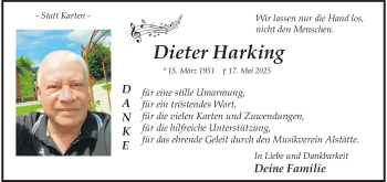 Anzeige von Dieter Harking 