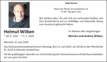 Anzeige von Helmut Wilken 