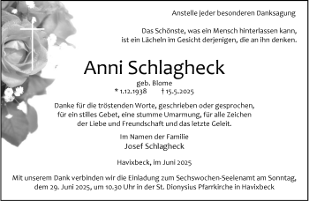 Anzeige von Anni Schlagheck 