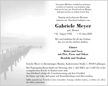 Anzeige von Gabriele Meyer 