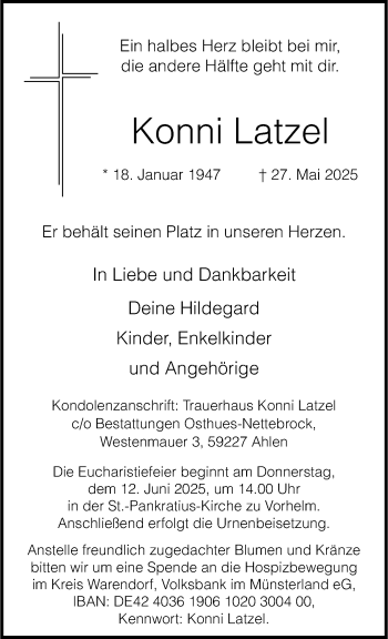 Anzeige von Konni Latzel 
