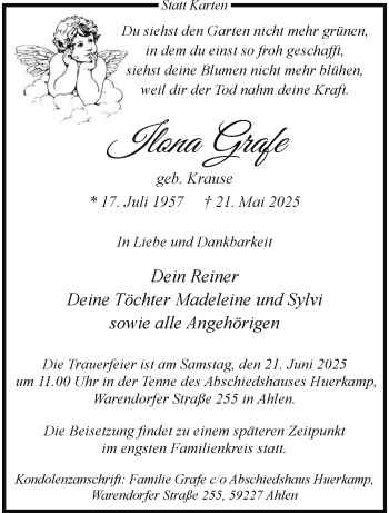 Anzeige von Ilona Grafe 