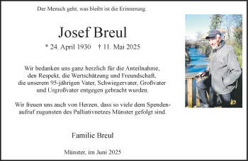 Anzeige von Josef Breul 