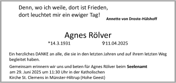 Anzeige von Agnes Rölver 