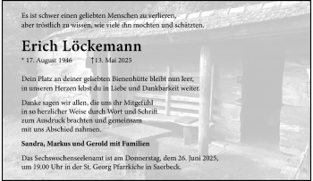 Anzeige von Erich Löckemann 