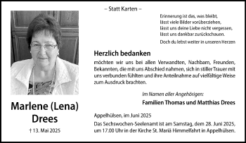 Anzeige von Marlene Drees 