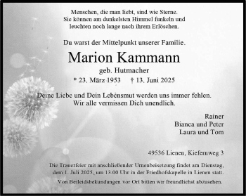 Anzeige von Marion Kammann 
