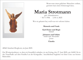 Anzeige von Maria Strotmann 