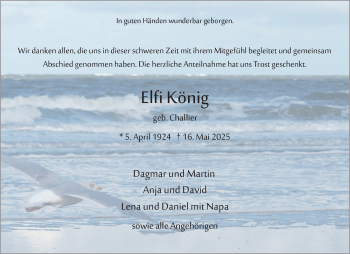 Anzeige von Elfi König 