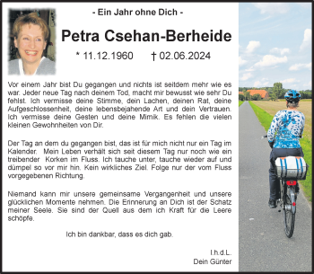 Anzeige von Petra Csehan-Berheide 