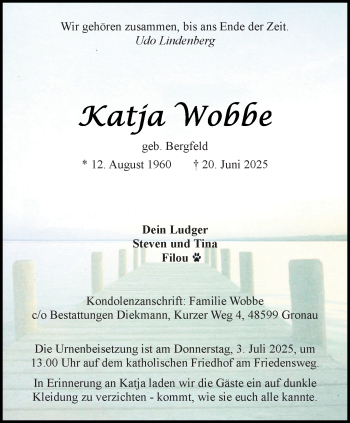 Anzeige von Katja Wobbe 