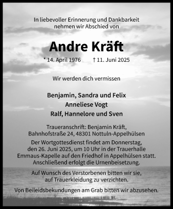 Anzeige von Andre Kräft 