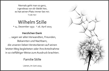 Anzeige von Wilhelm Stille 