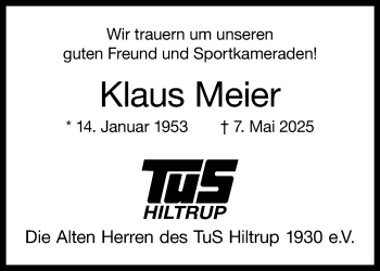 Anzeige von Klaus Meier 