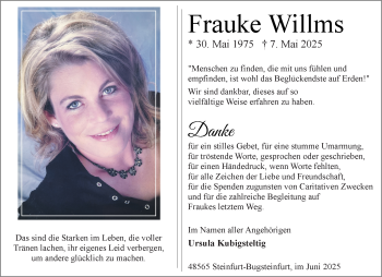 Anzeige von Frauke Willms 