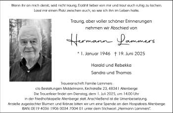 Anzeige von Hermann Lammers 